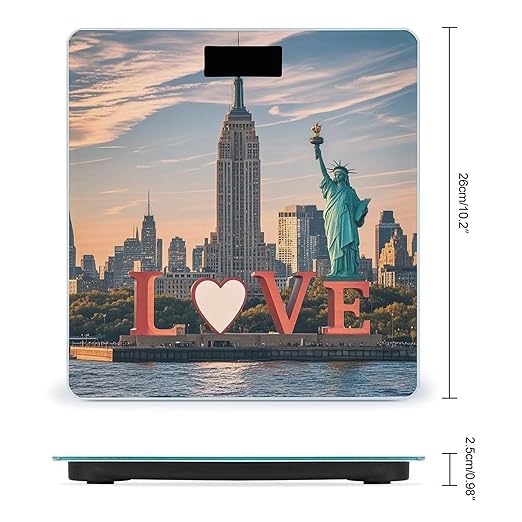 Love from New York Scale for Body Weight Highly Accurate Digital Bathroom Body Scale Digital Bathroom Scales for People Anti-Slip Large LCD Display Smart Scales