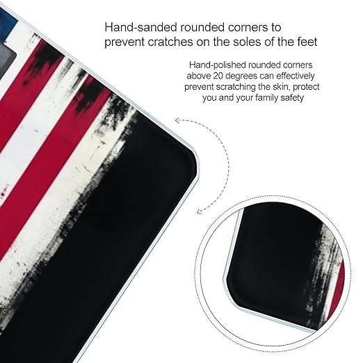 Digital Bathroom Weighing Scale Energy Saving Scale Smart Scale for Body Weight Grunge USA American Flag