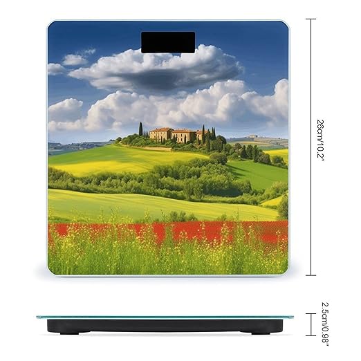 Tuscany Spring Bathroom Scale Large LCD Backlight Display Digital Scale Rounded Corners Body Scales Automatic Power On/Off Bathroom Scales for Home Bedrooms