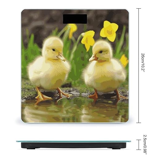 Cute Baby Ducks Weight Scale Digital Electronic Scales Bathroom Scale Larg LCD Backlight Display High Precision MeasurementsTempered Glass