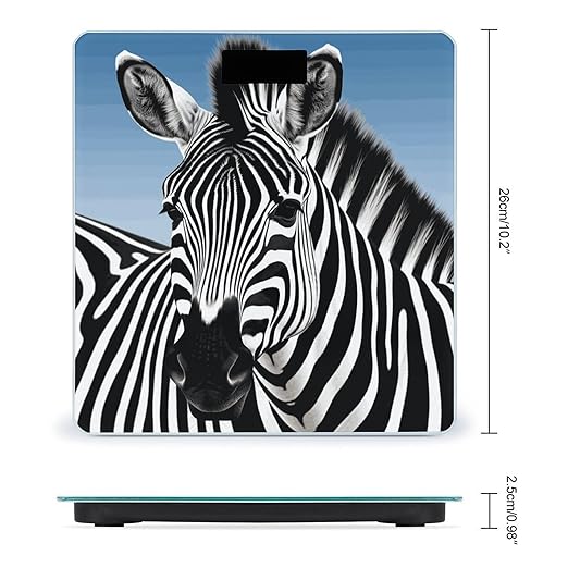 Zebra Digital Bathroom Scale for Body Weight with High Precision Digital Weighing Scale with BMI Clear LCD Display and Step-On Measures Weight Up to 180kg