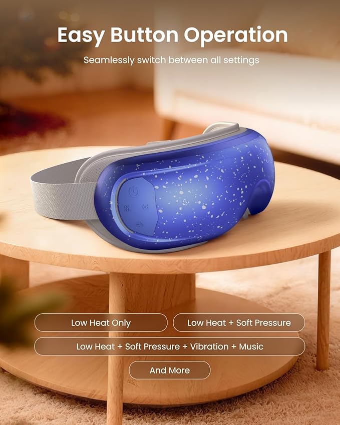 RENPHO Limited Edition Eye Massager with Heat and Cooling Voice Control FSA Eligible HSA Mothers Day Birthday Gifts for Mom Women Men Her Him Eye Mask for Migraines Relief Eyeris 3 Reduce Dry Eyes