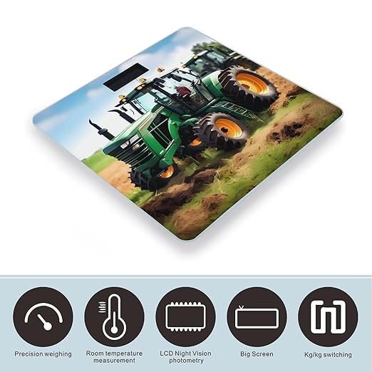 Digital Bathroom Scale for Body Weight Scale with Bright LCD Display High Accuracy Step-On Technology Auto On/Off Company Farm Tractor Digital Scales 400 Lbs /180kg
