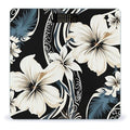 Black and White Hawaiian Flowers Bathroom Scale Rounded Smart Scale for Body Weight Automatic Power On/Off Weight Scales Accurate Bathroom Digital Scales for Pet Home Bedroom Kitchen