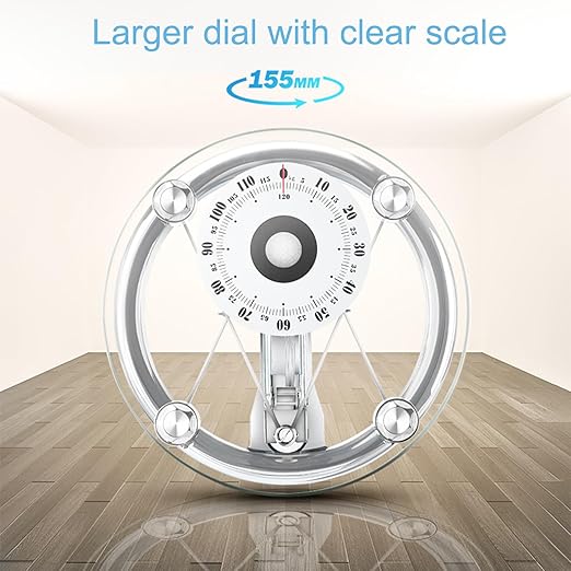 Mechanical Weight Scale Large Dial for Accurate Measurement No Battery Measuring Weight Up to 120kg Easy to Use Mechanical Bathroom Scales