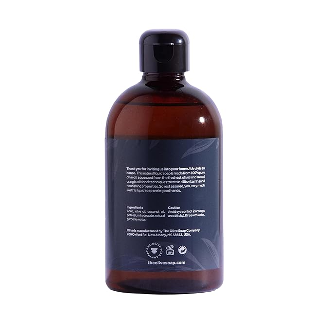 100% Pure Olive Oil Body Wash with Gardenia Scent – Made with Natural Ingredients | Gentle Cleansing &amp Hydrating Shower Gel for Soft Smooth Healthy-Looking Skin | 500ml Bottle