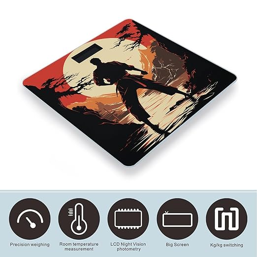 Karate Men Bathroom Scale Large LCD Backlight Display Digital Scale Rounded Corners Body Scales Automatic Power On/Off Bathroom Scales for Home Bedrooms