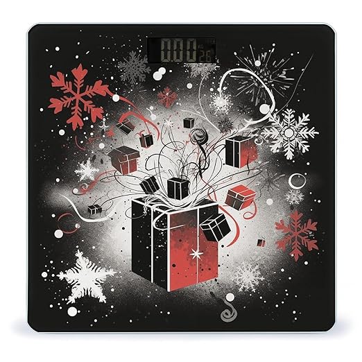 Digital Bathroom Scale for Body Weight Scale with Bright LCD Display High Accuracy Step-On Technology Auto On/Off Snowflakes and A Box Digital Scales 400 Lbs /180kg