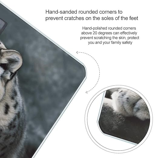 Snow Leopard Bathroom Scale for Body Weight Bathroom Weighing Scale with Backlit LCD Display Highly Accurate Measures Weight Up to 180kg