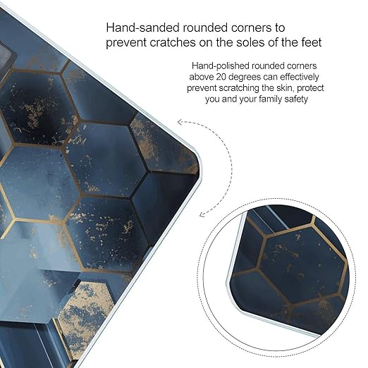Blue Hexagons and Diamonds Scale for Body Weight Digital Bathroom Scale Accurate Smart Weight Scales with Large Display Weighing Machine High Precision Scales