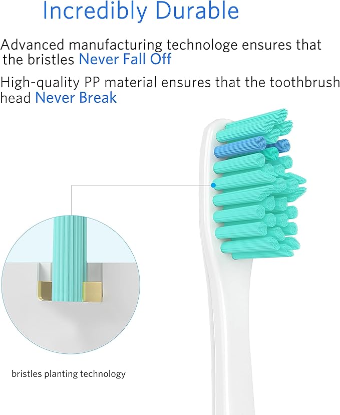 Replacment Heads Compatible with Philips Sonicare for E-Series Essence for Xtreme for Elite for Advance and for CleanCare Electric Toothbrush Toothbrush Replacment Heads Refills 6 Pack