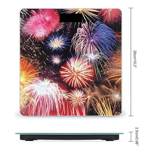 Beautiful Fireworks Scale for Body Weight Digital Bathroom Scale Precision Smart Weighing Scales with Clear LED Display Accurate High Precision Scales Weighing Machine