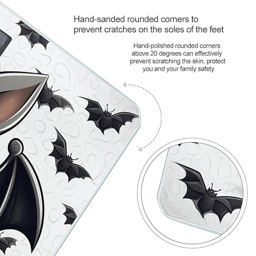 Cute Bat Bathroom Scale for Body Weight Bathroom Weighing Scale with Backlit LCD Display Highly Accurate Measures Weight Up to 180kg