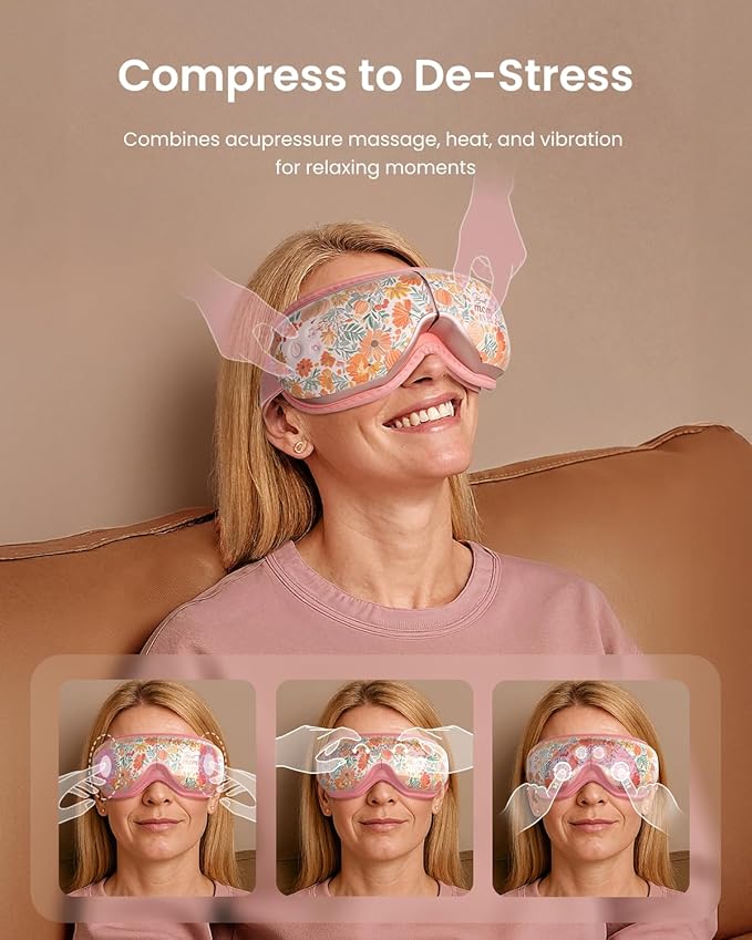 RENPHO Mothers Day Gifts for Mom Eye Massager with Heat Birthday Gifts for Dad Women Men Her Him Eye Mask for Migraines Eye Care Migraine Relief Eyeris 1