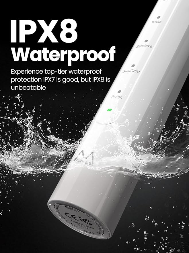 Electric Toothbrush for Adults 180 Days Battery Life Rechargeable Sonic Toothbrush with 4 Brush Heads Smart Timer 55000VPM for Deep Cleaning &amp Whitening with 5 Modes Travel Case White
