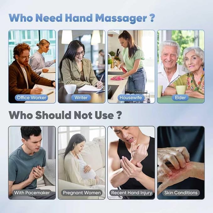 belhope Hand Massager with 9 Modes and 4 Heating for Hot and Cold Therapy Wrist Massager for Arthritis and Carpal Tunnel Relief Hand Massager with Heat and Compression Gifts for Mother White