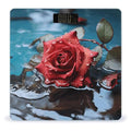 Red Rose in Water Scale for Body Weight Anti-Slip Sturdy Tempered Glass Weighing Machine Highly Digital Accurate Bright LCD Bathroom Scale for Household Gift