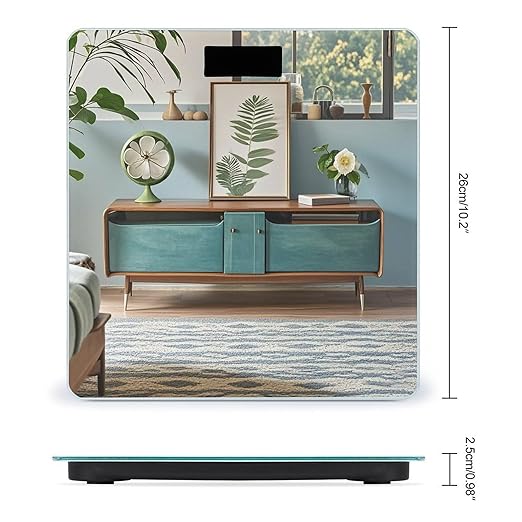 Mid Century Modern Scale for Body Weight Digital Bathroom Scale Toughened Glass High Precision Scales for Body Weight with Large LCD Backlight Display Weight Scales