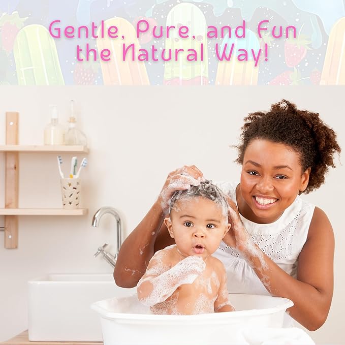 Kids Body Wash – Plant Based Gentle Moisturizer with Shea Butter – Safe for Sensitive Skin – Popsicle Paradise – 3 Pack (8 oz Each)