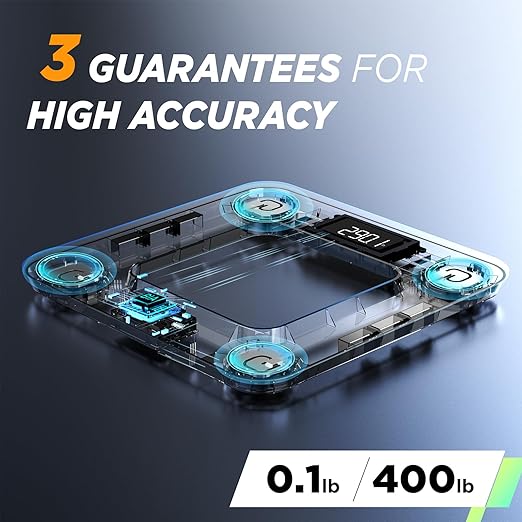 Scale for Body Weight and Fat Percentage RunSTAR Digital Accurate Bathroom Smart Scale with Large Display FSA&ampHSA Eligible 13 Body Composition Analyzer Sync App