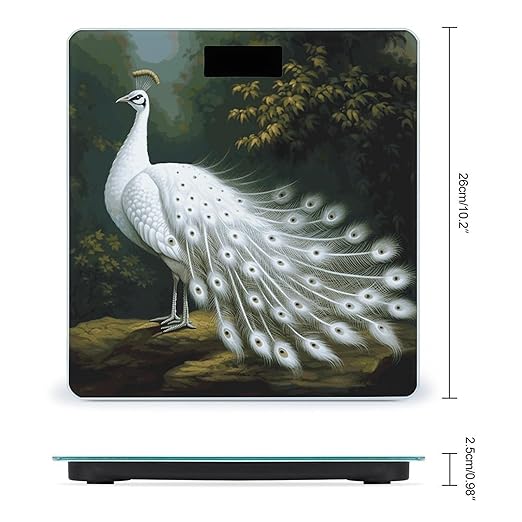 White Peacock_78030696 Bathroom Scale Weight Scale for Body WeightHighly Accurate Digital Weighing Machine Clear LED Display Digital Bathroom Body Scale 400lb/182kg