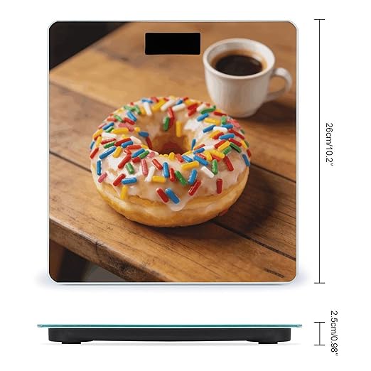 Doughnut Weight ScaleClear LED Display Bathroom Digital Weighing ScaleTempered Glass Digital Bathroom Scale for Body Weight Capacity Up to 400 Lbs