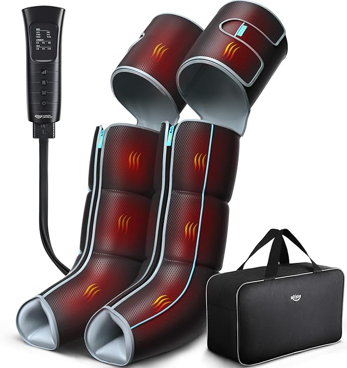 ALLJOY Christmas Gifts for Men Women Leg Massager for Circulation and Pain Relief FSA Sequential Compression Boots for Leg Recovery Leg Massager with Heat and Compression