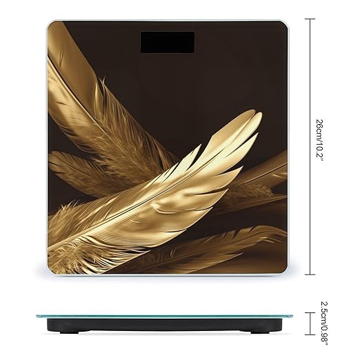 Golden Feathers Digital Bathroom Scale for Body Weight Weighing Scale with Backlit LCD Display High Precision Measurements &amp Measures Weight Up to 180kg