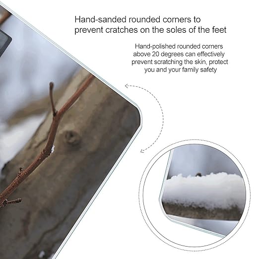 Opossum in Snow Bathroom Scale Rounded Smart Scale for Body Weight Automatic Power On/Off Weight Scales Accurate Bathroom Digital Scales for Pet Home Bedroom Kitchen