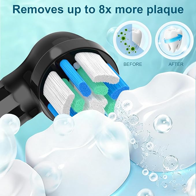8PCS Replacement Heads Compatible with Oral B iO 3 4 5 6 7 8 9 10 Series Electric ToothbrushGum Care Toothbrush Head Compatible with Oral b iO Replacement HeadsBlack