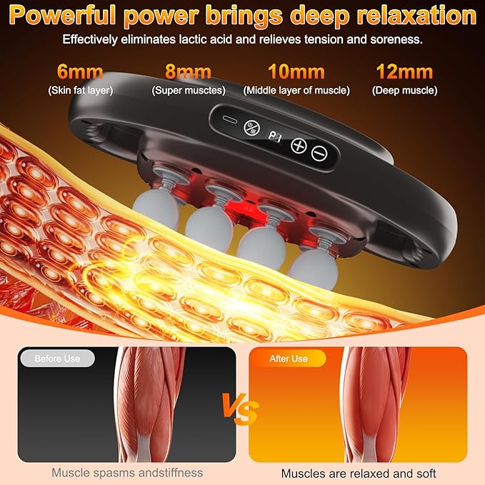 16-Head Massage Gun Deep Tissue Percussion Massager with 9 Modes &amp 9 IntensitiesQuiet Back Massager Pain Relief for Back ShouldersLegs2600mAh Battery Electric Massage Tools