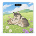 Two Wolf Hug Scale for Body Weight Sturdy Tempered Glass Weighing Scales with LCD Display Accurate Digital Bathroom Scale Convenient Body Fat Smart Scales Easy Read