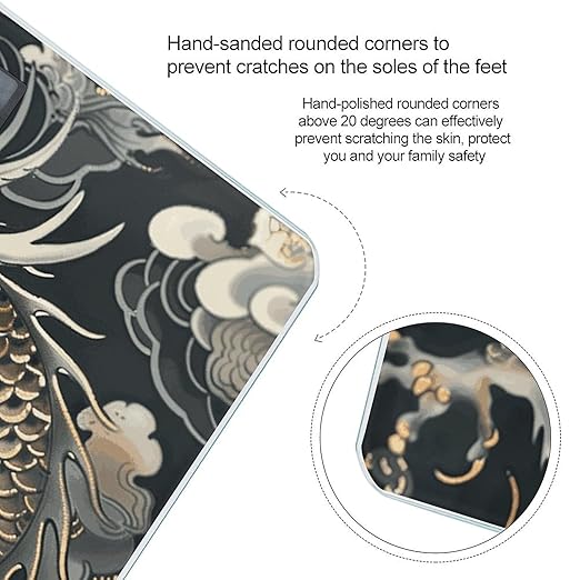 Black Oriental Dragon Scale for Body Weight Smart Scales Digital Bathroom Scale High Precision Weighing Scales with Large Display Weighing Machine for People