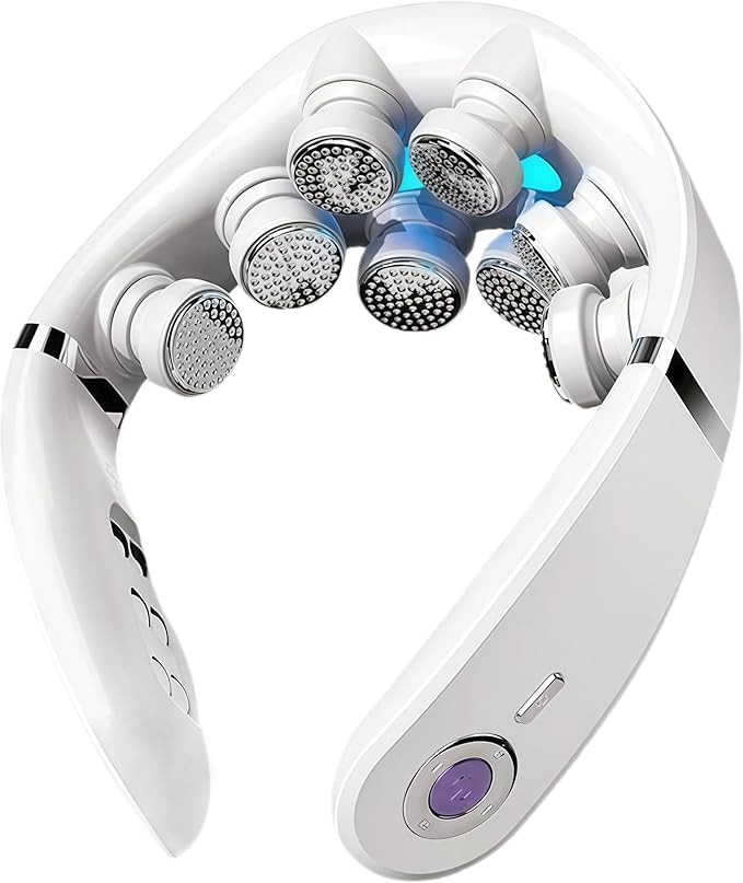 Neck Massager with Heat for Deep Tissue Pain Relief Promote Muscle Relaxation 3 Heat Settings 12 Modes 9 intensities Physical vibration Smart Voice with Remote Control Gifts for Men Women