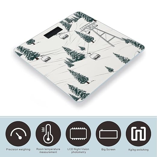 Ski Lift with Fir Tree Scale for Body Weight Digital Bathroom Scale Accurate Smart Weight Scales with Large Display Weighing Machine High Precision Scales