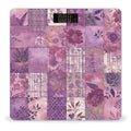 Purple Flowers Collage Scale for Body Weight Anti-Slip Digital Bathroom Scale Sturdy Toughened Glass Weighing Scales High Precision Safe Rounded Corners Smart Scales