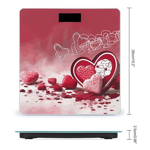 Valentine Day Bathroom Scale Ultra-Bright Liquid Crystal Screen Weight Scale Accurate Bathroom Body Scales for Body Weight Bathroom Pet Home Bedroom Gift-Giving