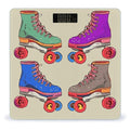 Retro Colorful Roller Skates Weight Scale Digital Electronic Scales Bathroom Scale Larg LCD Backlight Display High Precision MeasurementsTempered Glass