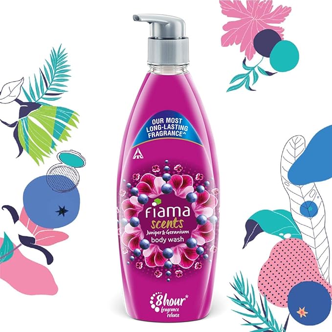 Fiama Scents Body Wash - with Juniper and Geranium 8 hour fragrance lock technology tested by dermatologists 500 ml