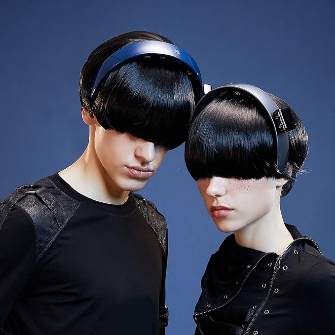 Master Massage H1 Fashion Hairband Head Massager - Slim &amp Lightweight 11 Vibrating Heads 5 Modes 3 Intensities from Gentle Fingers to Acupressure (Deluxe Prussian Blue)