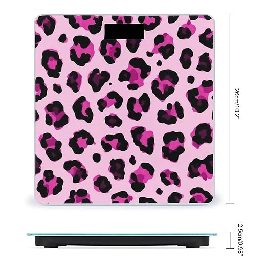 Smart Scale for Body Weight Digital Bathroom Weighing Scale Energy Saving Scale Cheetah Leopard Print Pink Floral