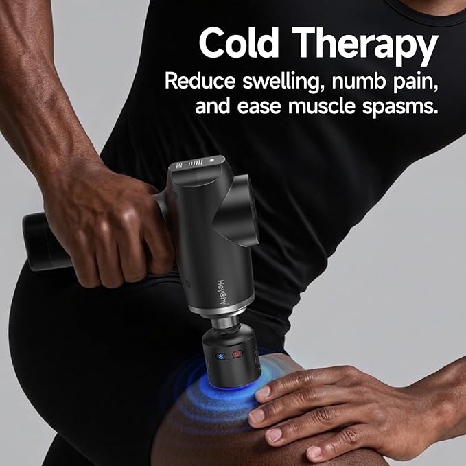 Percussion Massage Gun Deep Tissue with Heat and Cold Head Portable Handheld Muscle Massager Percussion Back Body Masajeador 12mm Amplitude for Athletes FSA Eligible &amp HSA Approved