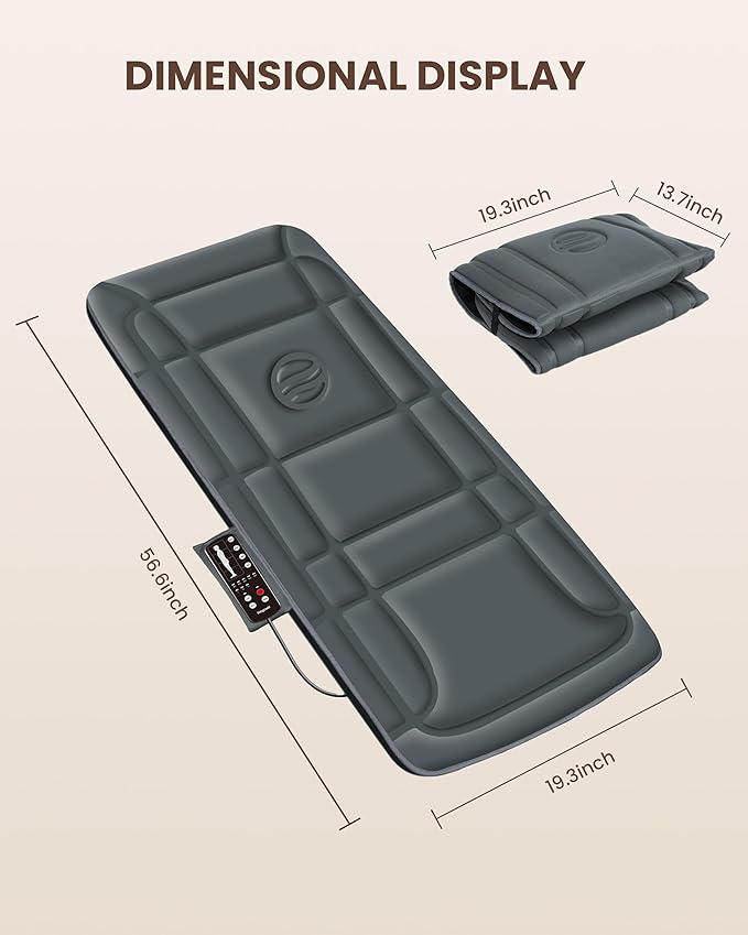 Massage Mat Full Body Massage Chair Pad Back Massager for Chair 5 Vibration Modes &amp 2 Heating Levels