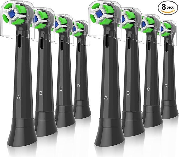 iO Replacement Heads Compatible with Oral B iO Electric Toothbrush Toothbrush Head for Oral b iO 2 3 4 5 6 7 8 9 10 Series (8 iO Black)