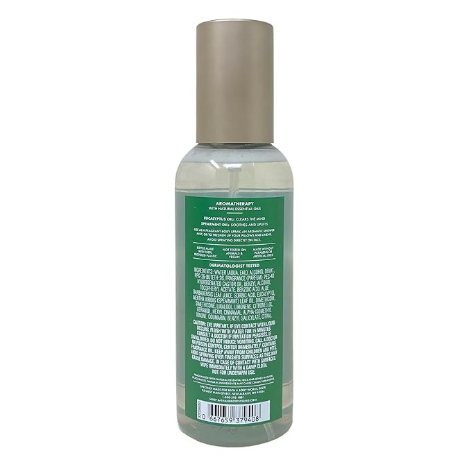 Bath &amp Body Works Aromatherapy Stress Relief Eucalyptus Spearmint - 3 Essential Oil Perfume Mist - with a Fresh Forest Bar Soap