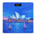 Sydney Opera House Blue Night Scale for Body Weight Sturdy Tempered Glass Weighing Scales with LCD Display Accurate Digital Bathroom Scale Convenient Body Fat Smart Scales Easy Read