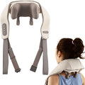 COSTWAY Neck Shoulder Massager with Heat 4D Deep Tissue Kneading Shiatsu Machine for Pain Relief Portable Cordless Neck Back Leg Massager Pillow Gift for Mom Dad Family Women Men (Beige)