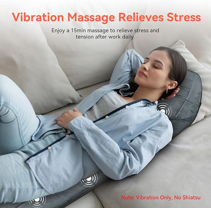 Massager Pad with Heat Gifts for Women Men Massage Mat Back Pain Relief Back Massager with Heat for Lumbar Leg Long 53
