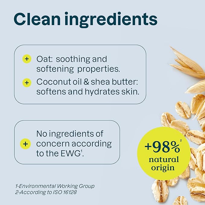 Bundle of ATTITUDE Body Wash for Sensitive Skin with Oat and Chamomile EWG Verified Dermatologically Tested Vegan 16 Fl Oz + Baking Soda Free Deodorant for Sensitive Skin with Oatmeal 3 Oz