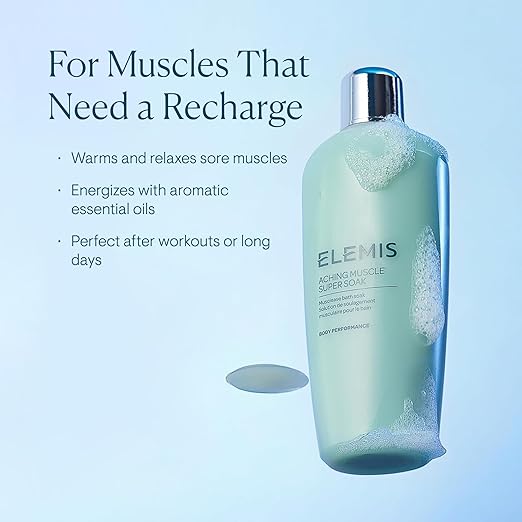 ELEMIS Aching Muscle Super Soak 400ml Natural Bath Milk Soak To Ease Muscle Aches &amp Tension